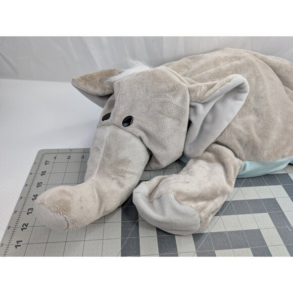 Jay At Play Elephant Plush Microbead Pillow Gray About 26 Inch Long Stuffed - Picture 2 of 15